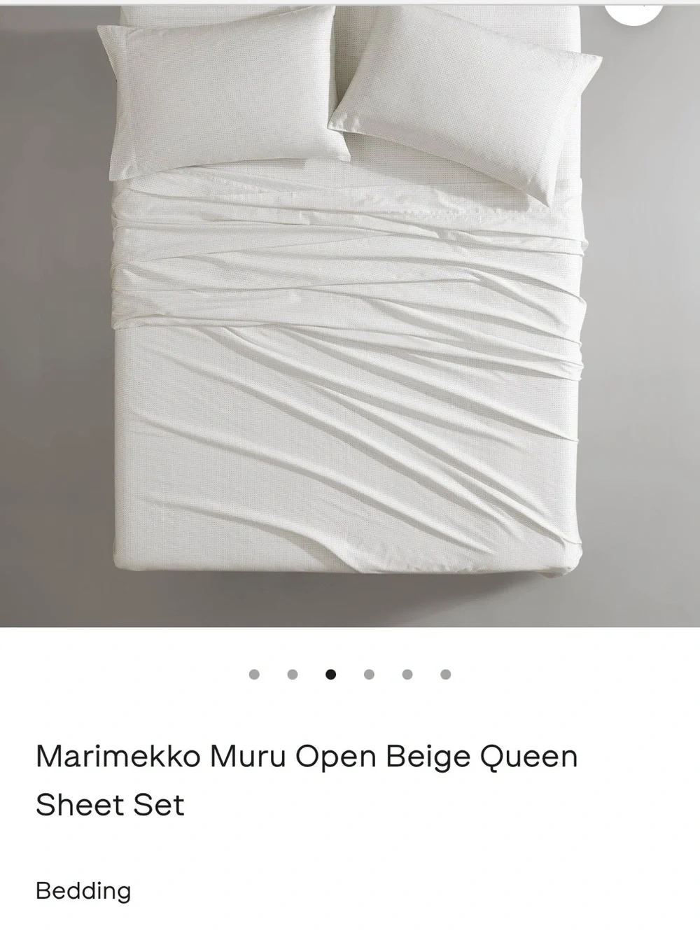 Marimekko Muru Beige Dots Queen Sheet Set